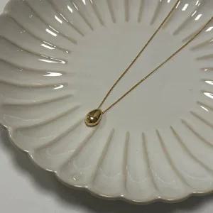 여자 볼드 콩 방울 심플 체인 롱 목걸이