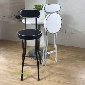 편안한 휴대용 접이식 폴딩 간이 스탠딩 의자 서서앉는 줄서기 65cm 블랙