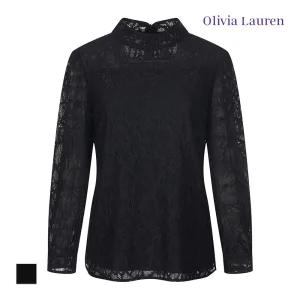 [올리비아로렌] 밴드넥 레이스 블라우스_VORNL3F8381