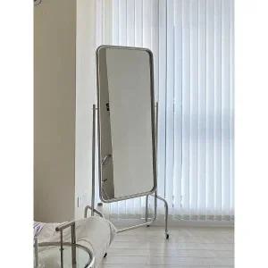모던 이동식 대형 전신거울 미드센추리 바퀴달린 스텐 프레임