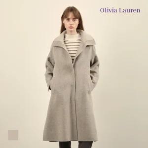 [올리비아로렌] 니트배색 라이너 롱코트_VOCEA4WA321