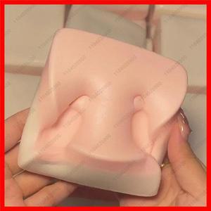 딸기 더블 레이어 토스트 케이크 타바 스퀴시 느린 리바운드 습식 및 부드러운 끈적 케이크 꼬집는 감압 손