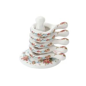 삼미 잉글랜드 링고리 수저받침세트 / 위생세트 / 도자기