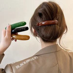 반달 바나나핀 긴머리 포니테일 헤어핀 로우번 올림머리핀 헤어집게핀 왕머리핀 반묶음 똥머리