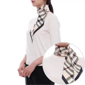 [버버리] 25FW 여성 체크 스키니 실크 스카프 (8095831 STONE 25F)