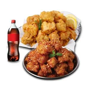 (호식이두마리) (순살SET) 후라이드+양념치킨+콜라500ml
