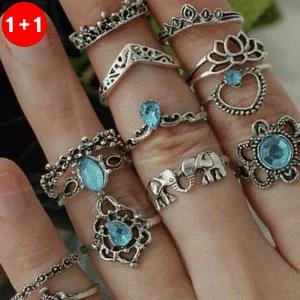 엔틱 반지 레이어드 반지세트 4종컬렉션 반지모음 빈티지 반지세트 여성악세서리 @1+1옵션 2배수량배송
