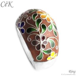 클루아조네 순은 가락지 / 혼수 예물 은반지 / 99% 실버 / 칠보 반지 / 414K Cloisonne ring