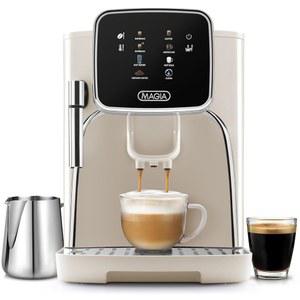 줄레이 키친 마지아 클라시카 - 그라인더가 장착된 완전 자동 에스프레소 머신 원터치 조작이 가능한 터치스크린 커피 메이커 라떼, 카푸치노, 마키아토용 밀크 폼 시스템 크림 실버