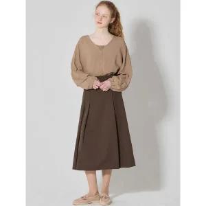 [하프클럽/오조크]A라인 핀턱 백밴딩 스커트 (택가격 87000원)