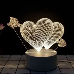 아크릴 큐피드의화살 무드등 입체 3d 감성조명등 착시