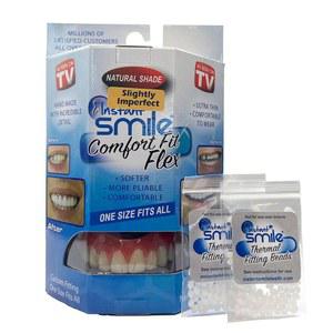 즉각적인 스마일 컴포트 핏 플렉스 내추럴 쉐이드 약간 불완전함 피팅 비드 백 2개 추가 한 사이즈로 대부분의 사람에게 맞습니다