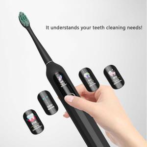 남성과 여성 소닉 전기 성인 칫솔 LCD 화면 충전식 자동 클리너 Teethbursh