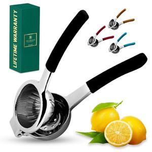 eAj 스테인리스 레몬 압착기 및 라임 프레스 - 레몬, 라임 및 작은 감귤류를 위한 헤비 듀티 매뉴얼 시트러스 착즙기 및 핸드헬드 주스 프레스