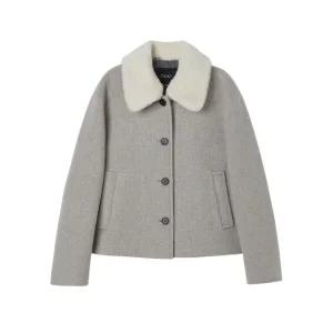 [LAP] AQ4WTS64 탈착 퍼 카라 싱글 크롭 코트