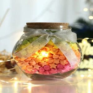 종이학유리병 생일 감성 종이별병 소품 실내 하트 화병