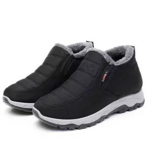 어르신 신발 남여공용 겨울 여성 남성 털 운동화 방한 신발 225-275 탄성밴드 방수 보온 슈즈