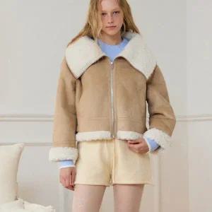 [롯데백화점]에고이스트 [BLUE LABEL] 빅 카라  페이크 무스탕 자켓 ER4OMZ01