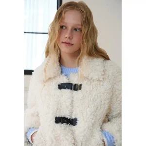 [에고이스트](강남점)[BLUE LABEL] 페이크 부클 퍼 장식 자켓 (ER4OFJ01)