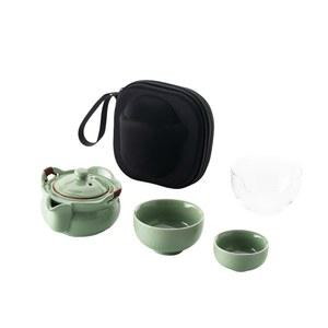 휴대용 차우리기 세트 여행용 찻잔 티팟 1인 캠핑용 다도 다기