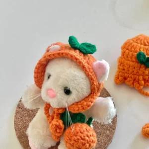 제주 감귤 모자 귀마개 귀도리 인형 옷 입히기 모루 니트 소품 귀여운 테디베어 프리마켓 목도리