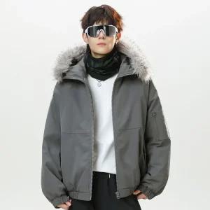 코디코치 남성용 볼더 퍼 후드 패딩 점퍼 오버핏 캐주얼 겨울 아우터 숏 자켓