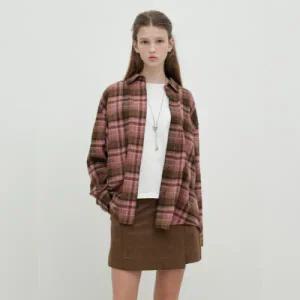 [롯데백화점]올리브데올리브 오버핏 기모 체크 셔츠 OH5WBA830-GB