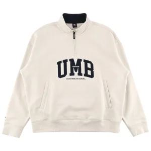 엄브로 기모 아플리케 하프집업 맨투맨 UQ421CFSO2OBE