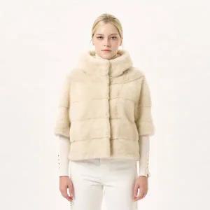 [진도모피](강남점)하프슬리브 밍크 숏자켓 (CMJ016)