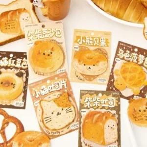 귀여운 동물 빵 디자인 학생 캐릭터 공시생 떡 메모지 노트정리