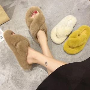 따뜻 폭신한 퍼 슬리퍼 겨울 털실내화 사무실 신발 방한화 SW22000 예쁜 앙고라 실내용 룸 거실화