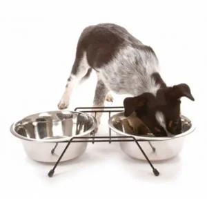 [콩심팥심]강아지 스텐 더블 식기 대형 1P 논슬립 물그릇 밥그릇 강아지식탁