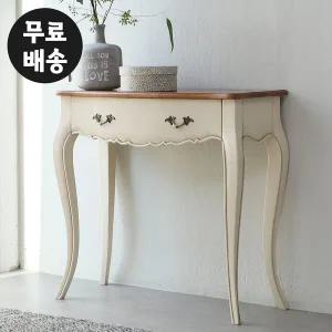 [벤티스가구]피엘 원목 콘솔 엔틱 현관 테이블 거실 콘솔 슬림 수납장 복도장 서랍장(아이보리/800)