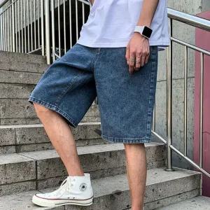 [피커]여름 청반바지 숏팬츠 진청반바지 밴딩 캐주얼 5부
