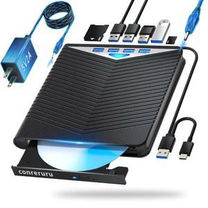 POTVMOSL 외장 블루레이 드라이브, BD/DVD/CD 플레이어/읽기/쓰기 USB 3.0 및/Type-C Windows 7-11 및 Mac