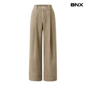 코듀로이 뒷 밴딩 핀턱 롱 팬츠 (BX4PT004L0)