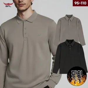 BFL 남성 겨울 피치기모 긴팔 카라티셔츠 웜업티 폴로티 데일리 근무티 골프