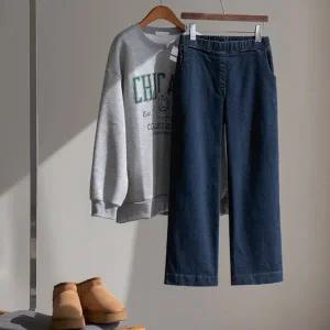 (안나앤플러스) 기모 올밴딩 데님 팬츠[데님DBS36] 빅사이즈