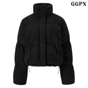 하이넥 집업 골덴 스트링 패딩 점퍼 (GPDJJ010D)