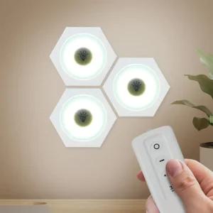 홈앤 LED 붙이는 조명 무드 등 3개입 백색 리모컨 포함/취침 간접 수유 수면 부착형 램프 무선 가정용 실내