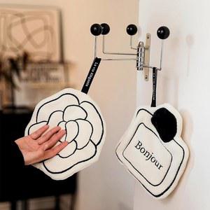 주방 욕실용 부드럽고 인 페이스 타올 두꺼운 이중 레이어 걸이식 속건성 흡수성 손수건