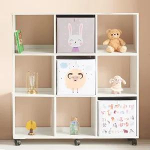 H6317 3단 9칸 바퀴형 심플책장 1color 착불