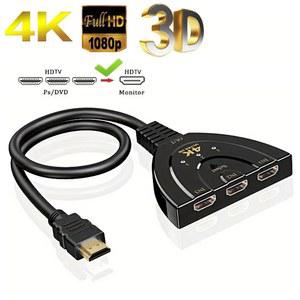 4K 2K 3 포트 HDTV 호환 스위치 4K 3D 비디오 스위처 KVM 분배기 DVD PC 노트북 TV용 3 입력 1 출력 포트 허브