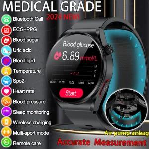 호환 샤오미 호환 IOS 정밀 혈압 심박수 건강 스마트워치 에어 펌프 에어백 혈당 지질 ECG  PPG 시계 공용