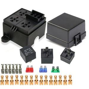 터미널 및 릴레이 슬롯이 있는 티어시얼리 퓨즈 블록 자동차 박스 범용 회로 제어 컨트롤러 12V-24V 온/오프 스위치 패널(3릴레이 3퓨즈 터미널)