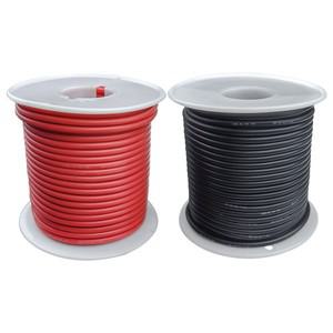 16-18-20-22-24-26-28-30 게이지 유연한 실리콘 전선 빨간색과 검정색 22 AWG 연선 주석 도금 구리 연결 와