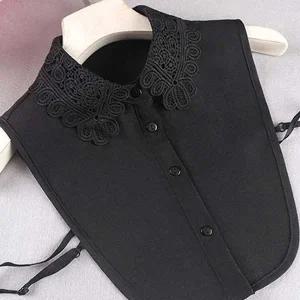 [콩심팥심]여자 자수 블라우스 넥카라 페이크 가짜 셔츠 케이프