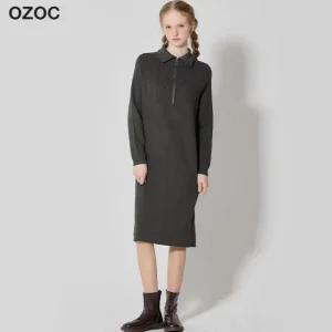 오조크 하이넥 집업 니트 원피스