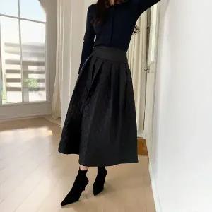 [미나그램] 바이즈 뒷밴딩 핀턱 패딩스커트