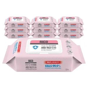 리꼬 유아용품 장난감 세정 제균 소독티슈 캡형 50매x10팩
